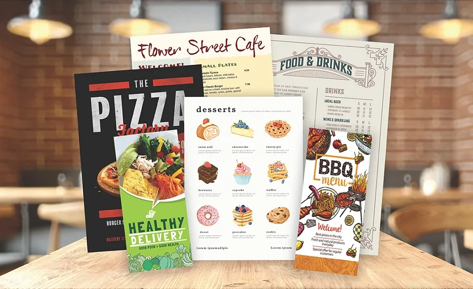 Menu printing Burnley